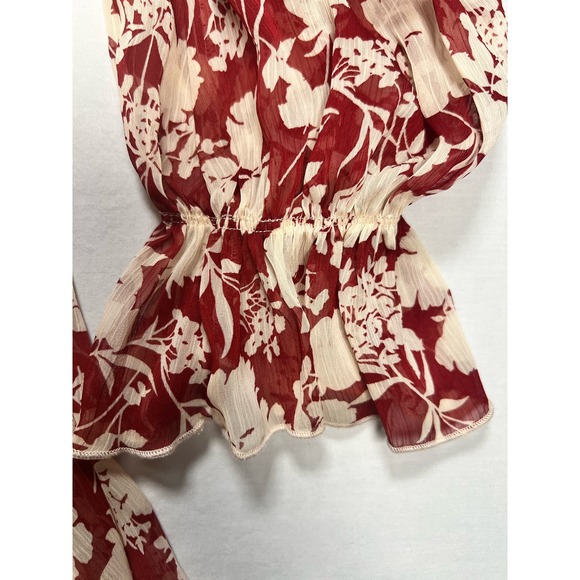 By Together Dress Burgundy Floral Flowy Large Mini - Picture 11 of 16